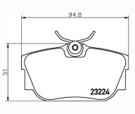 Textar 2322411 WVA 23224 Zestaw klocków hamulcowych VW T4 90-97