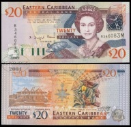 BNE - KARAIBY 20 Dollars Dolarów 2003 B 346083 M # MONTSERRAT # P44m # UNC