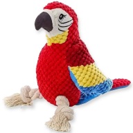 Zabawka PLUSZOWA dla Psa PAPUGA Kolorowa 20cm z PISZCZAŁKĄ Mocna Wytrzymała
