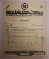 Gdańsk Urbin Zakłady Chemiczno Przemysłowe rachunek 1929