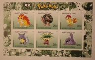 POKEMON - CIEKAWY BLOCZEK - 6 ZNACZKÓW - KIRGISTAN 2000 rok
