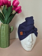 Turban wafelkowy do włosów 100% bawełna | ręcznie robiony | szybkoschnący