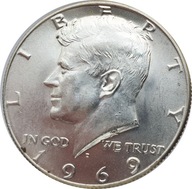 MONETA ( HALF DOLLAR ) - 1/2 DOLARA - KENNEDY - 1969