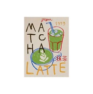 „Matcha Latte” – Artystyczny Plakat Vintage z Motywem Zielonej Herbaty