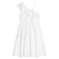 Cool, Sukienka bez rękawów, HAFT ANGIELSKI, biała 122 cm