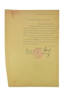 TORUŃ 1934 r. SPÓŁDZIELNIA KOLEJOWIEC PODZIĘKOWANIE DLA I PREZESA