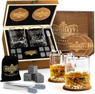 WHISISKEY Zestaw Szklanek do Whisky – Prezentowy Komplet z Kamieniami