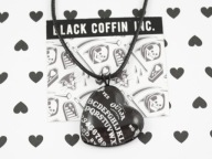 wisiorek OUIJA serce goth gotycki horror czarny halloween BC96