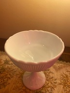 BIAŁA SZKLANA HIALITOWA CUKIERNICA -PRL