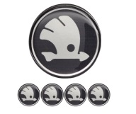 EMBLEMATY SKODA NOWA NA KOŁPAKI 55 mm PRZYKLEJANE 3D ZNACZEK SILIKONOWE