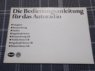 Audi Volkswagen VW wiele modeli Instrukcja Obsługi Radia samochodowe 1980r
