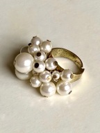 Pierścionek vintage 80s 90s perły Avon
