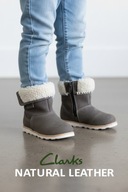 Clarks Crown Loop kozaki ocieplane skórzane brązowe rozm. 20,5