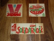 3x ORYGINALNE NAKLEJKI SOLIDARNOŚĆ POZNAŃ (nieużywane) 1989 r.
