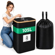 KOSZ NA BUTELKI KAUCYJNE ZWROTNE TORBA Z UCHWYTAMI 105L SOLIDNY CZARNY