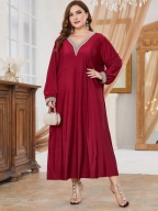 Tanio!_NOWA elegancka WYSMUKLAJĄCA sukienka bordo SHEIN_modna KORONKA_48/50