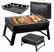 SKŁADANY GRILL WĘGLOWY TURYSTYCZNY OGRODOWY PRZENOŚNY WALIZKA Z UCHWYTEM