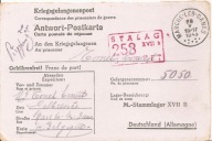 STALAG XVII B -KREMS-GNEIXENDORF -obieg 1943 do BELGIA -karta