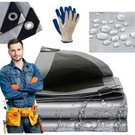 GRUBA PLANDEKA FOLIA MOCNA PŁACHTA WODOODPORNA MROZOODPORNA UV 3X4M OGRÓD