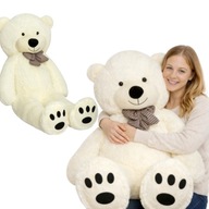 PLUSZOWY MIŚ BIAŁY Z KOKARDKĄ PREZENT NA URODZINY WALENTYNKI SWIĘTA 140CM