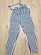 Bershka spodnie letnie eleganckie marynarskie paski lenr XS