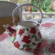 imbryk z kolorowej emalii super ozdoba dzialki,altany studia