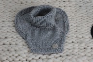 Wełniany komin, ocieplacz dziecięcy,merino, zimowy, r.86-98cm, jasny szary