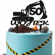 topper na tort dekoracja urodziny personalizacja KOPARKA!!!