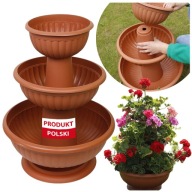 DONICZKA KWIETNIK KASKADA DO OGRODU NA TARAS TRZY POZIOMY WYS. 57,50 CM