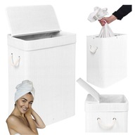 KOSZ NA PRANIE GOCKOWIAK BIAŁY 80L Z POKRYWĄ WOLNOSTOJĄCY ŁAZIENKA