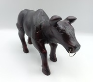 Byk z drewna - bardzo ładna figurka - ręczna praca - 19cm kolekcjonerski