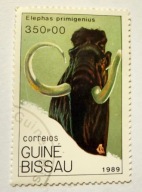 Znaczek pocztowy Gwinea Bissau 1989 mamut włochaty Elephas primigenius