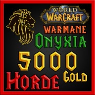 WoW WARMANE ONYXIA GOLD 5k 5000 HORDE