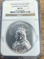 50 zł SSA Jadwiga Andegaweńska 2014 NGC MS 70 MAX NOTA IDEAŁ