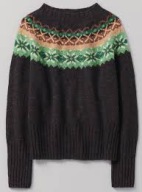 TOAST Fair Isle Yoke Sweater WOOL SCOTLAND M