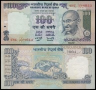 BNA - INDIE 100 Rupii 1996 4HC 314053 # P91o # litera R # Reddy # VF/XF