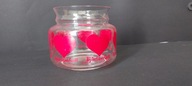 Szklany pojemnik serca design