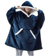 DŁUGA BLUZA DO KOSTEK Z KAPTUREM NA JESIEŃ CIEPŁA KOCOBLUZA KOC Z RĘKAWAMI