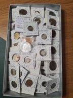 Stare monety srebrne i 140 w kartonikach USA KANADA I Świat okolicznościowe