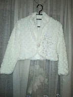 BOLERKO KOMUNIJNE BIAŁE 134-140 z KORONKĄ