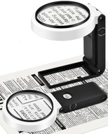 Lupa 10X 25X z oświetleniem LED stojakiem