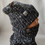 (13) Czapka z kominem M/L - rozmiar uniwersalny ok. 54 - 60 cm. WYPRZEDAŻ