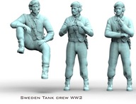 Żywica figurki szwedzkich czołgistów WWII 1/16