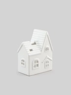 ŚWIECZNIK DOMEK DUŻY LAMPION LATARENKA BIAŁY 100% DOLOMIT