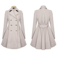 PŁASZCZ TRENCZ Damski Dwurzędowy Beżowy r. 40 L