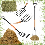 WIDŁY AMERYKAŃSKIE OGRODOWE DO OBORNIKA TRAWY SIANA METALOWE 4 ZĘBY 133 CM