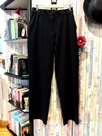 FB sister szerokie garniturowe spodnie czarne w biały prążek XL