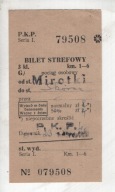 Bilet PKP, Mirotki do Skórcz, 1946r., -36
