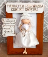 Aniołek stróż - pamiątka Pierwszej Komunii Świętej - handmade makrama