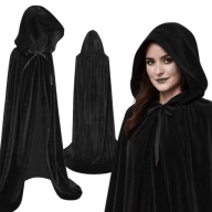 PRZEBRANIE NA HALLOWEN CZAROWNICY PELERYNA CZARODZIEJA STRÓJ CZARNY XL